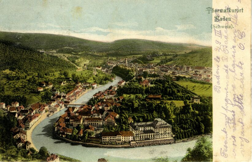Fotografie antike Postkarte aus Baden.